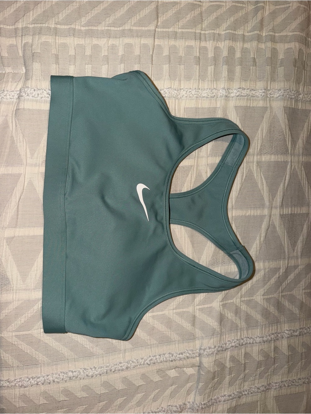 Nike Teal Racerback Sports Bra with White Swoosh- Medium